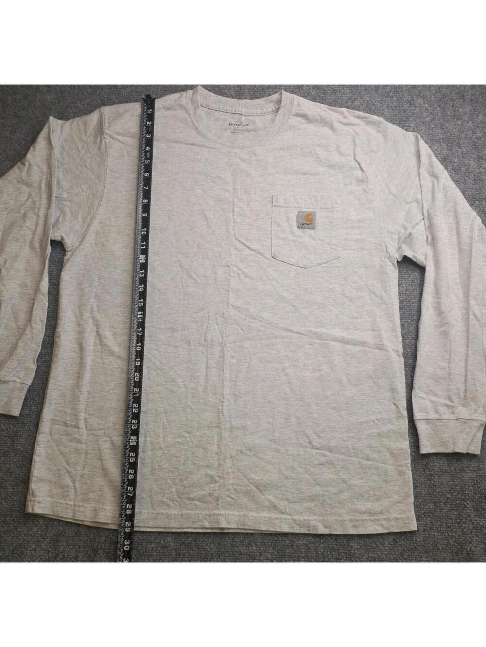 Carhartt~Men's Long Sleeve Pocket T-Shirt Original Fit LARGE K126 Ash - Picture 2 of 8